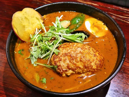 スープカリー 奥芝商店 駅前創成寺「ラベンダーポーク100%鉄板焼きハンバーグカリ～」 画像6