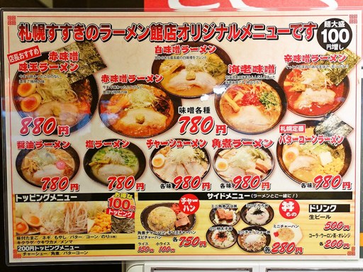 らー麵 とぐち 南6条店 | 店舗メニュー