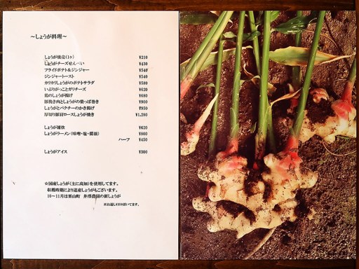 しょうがとお料理 こがね | 店舗メニュー