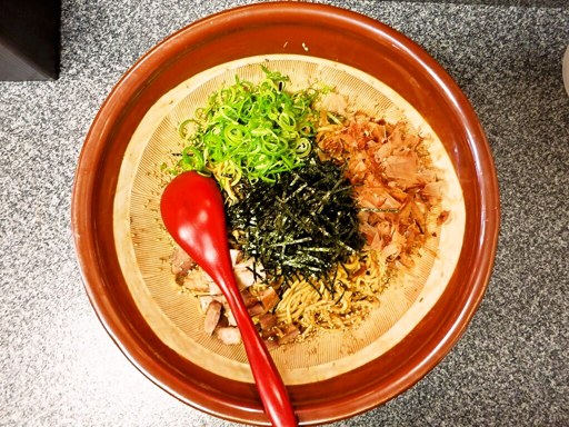 にぼしラーメン 鬼そば (南区簾舞)「鬼退治 -大盛り和風油そば-」