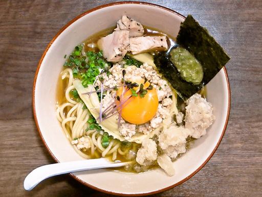 我流麺舞 飛燕 (がりゅうめんぶ ひえん)「冷しトリニボ正油(洗い飯付)」